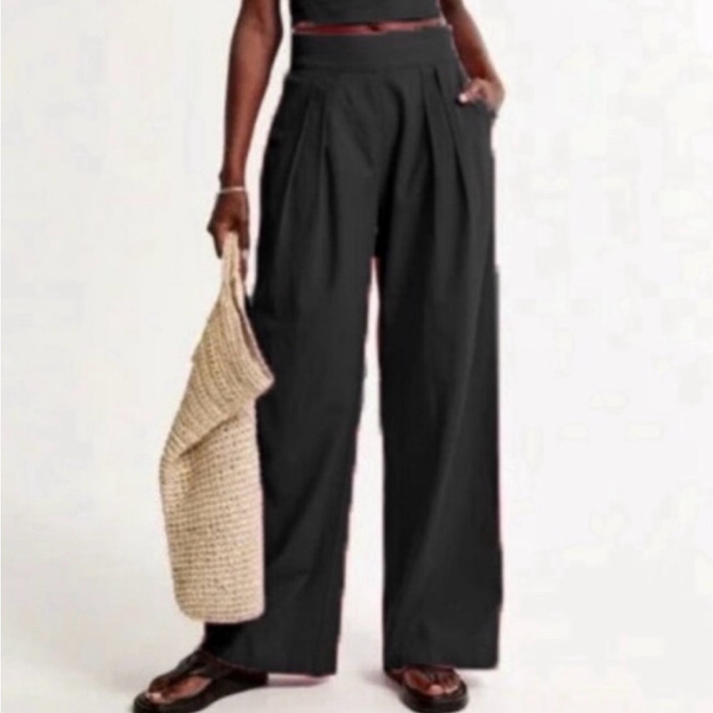 Abercrombie & Fitch Black Wide Leg Pants
